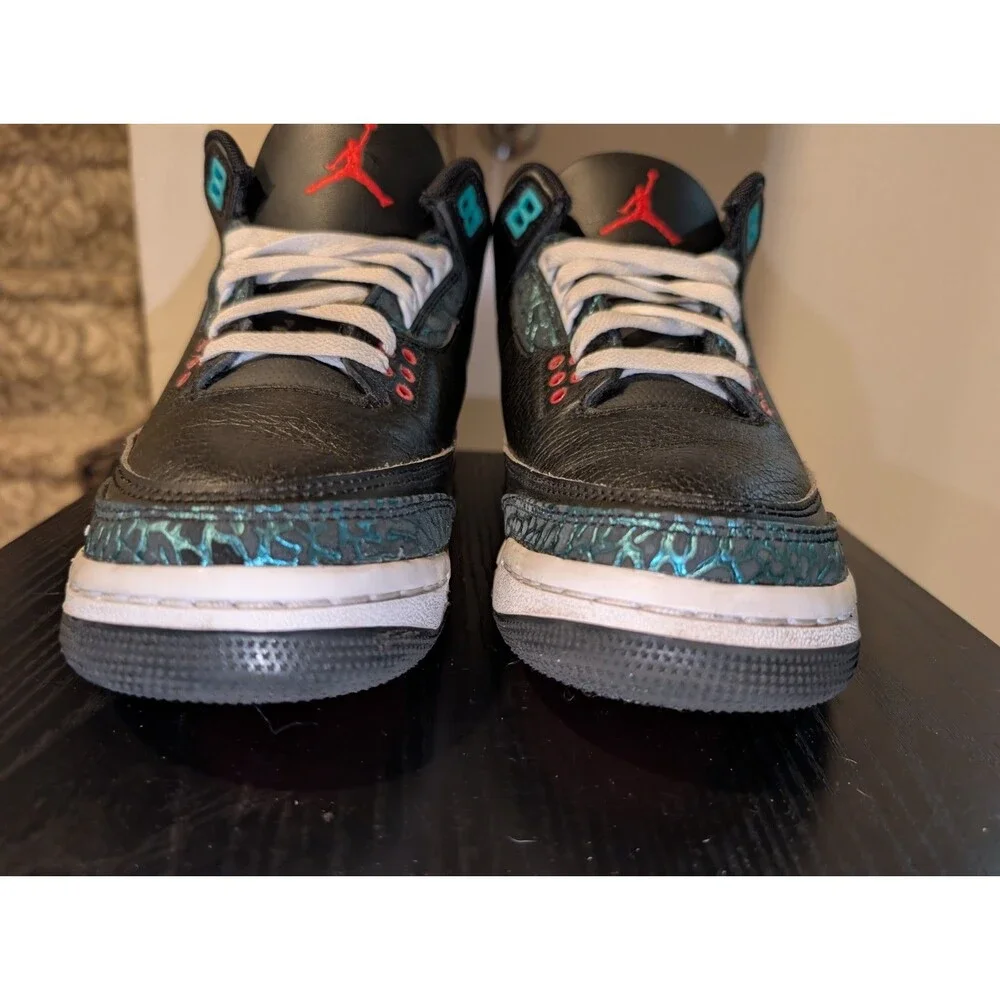 Nike Air Jordan 3 Retro Moto Black/Siren Red-Hyper Jade (FV5437 001) Sz 6.5Y